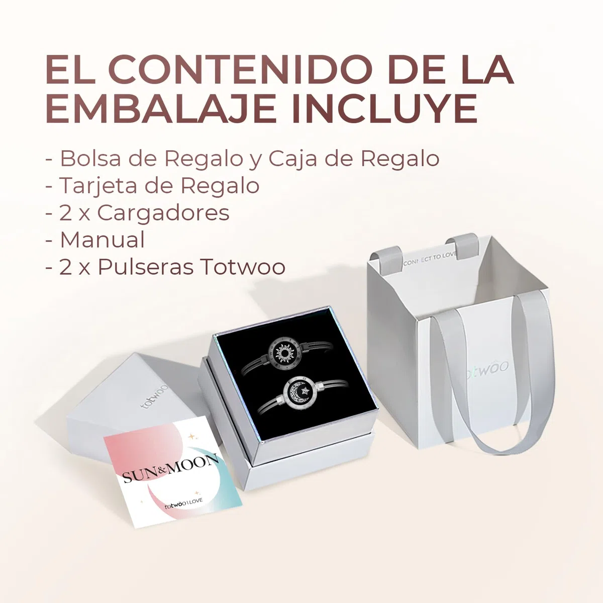 TOTWOO Pulseras de Pareja con Vibración, Iluminación y Toque a Distancia, Emparejamiento Bluetooth Uno a Uno por App, Regalo Romántico para Parejas a Distancia, Acero Inoxidable 316