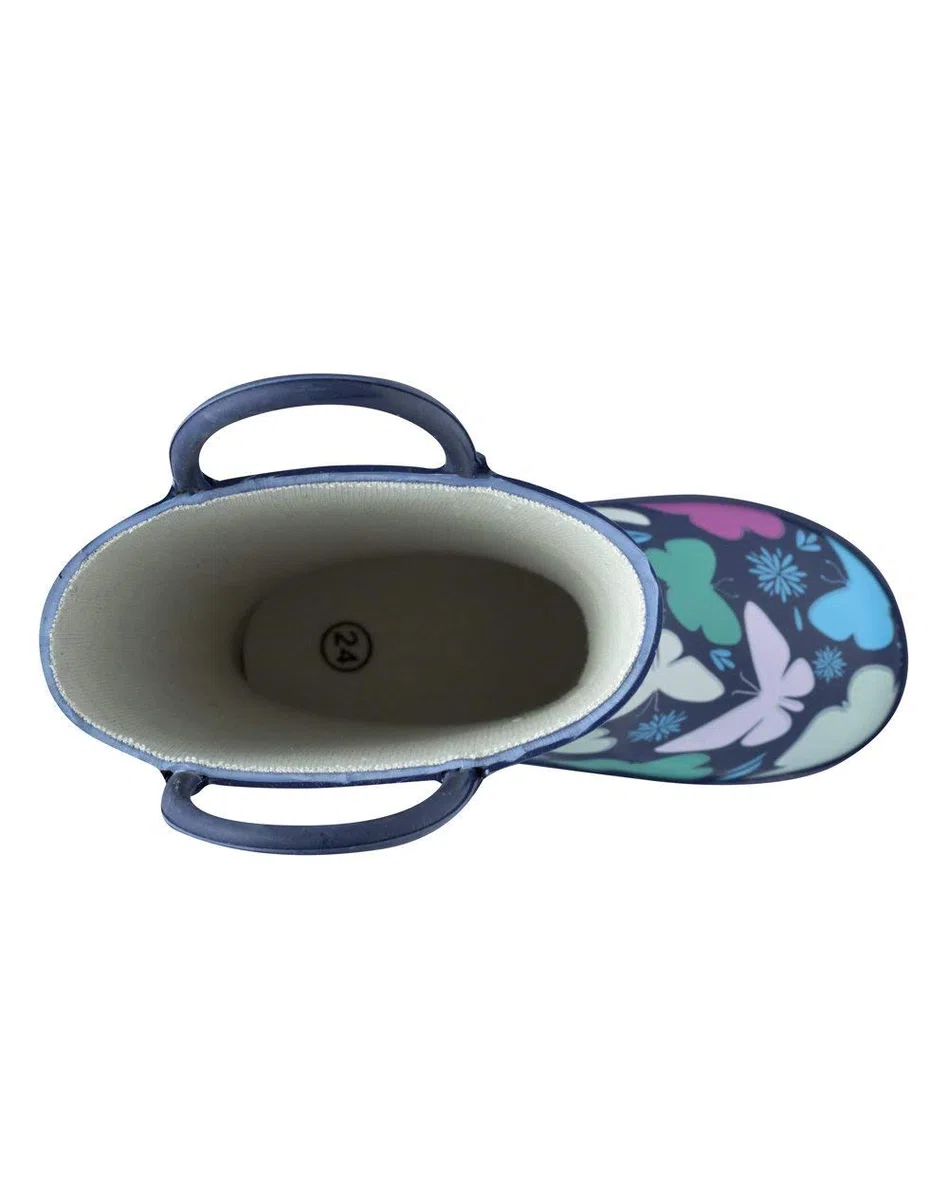 oakiwear Boys – Fácil Botas de Lluvia con Asas de Goma Azul Dinosaurios