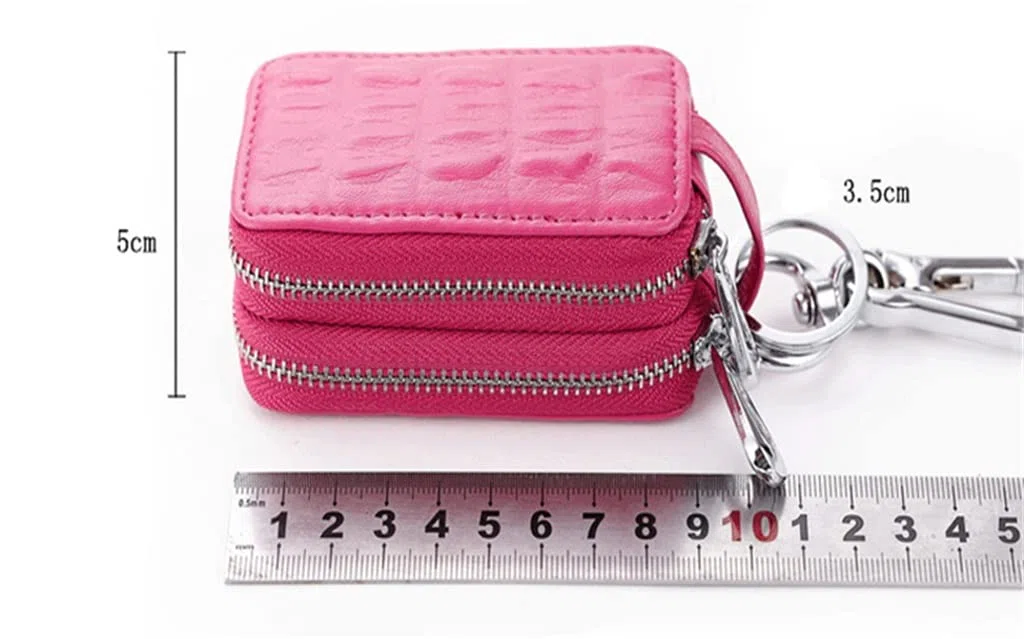 Llavero Unisex para Coche con Doble Cremallera, Bolsa de Almacenamiento para Llaves (Color: Paquete de 3, tamaño (A como Muestra la Imagen)