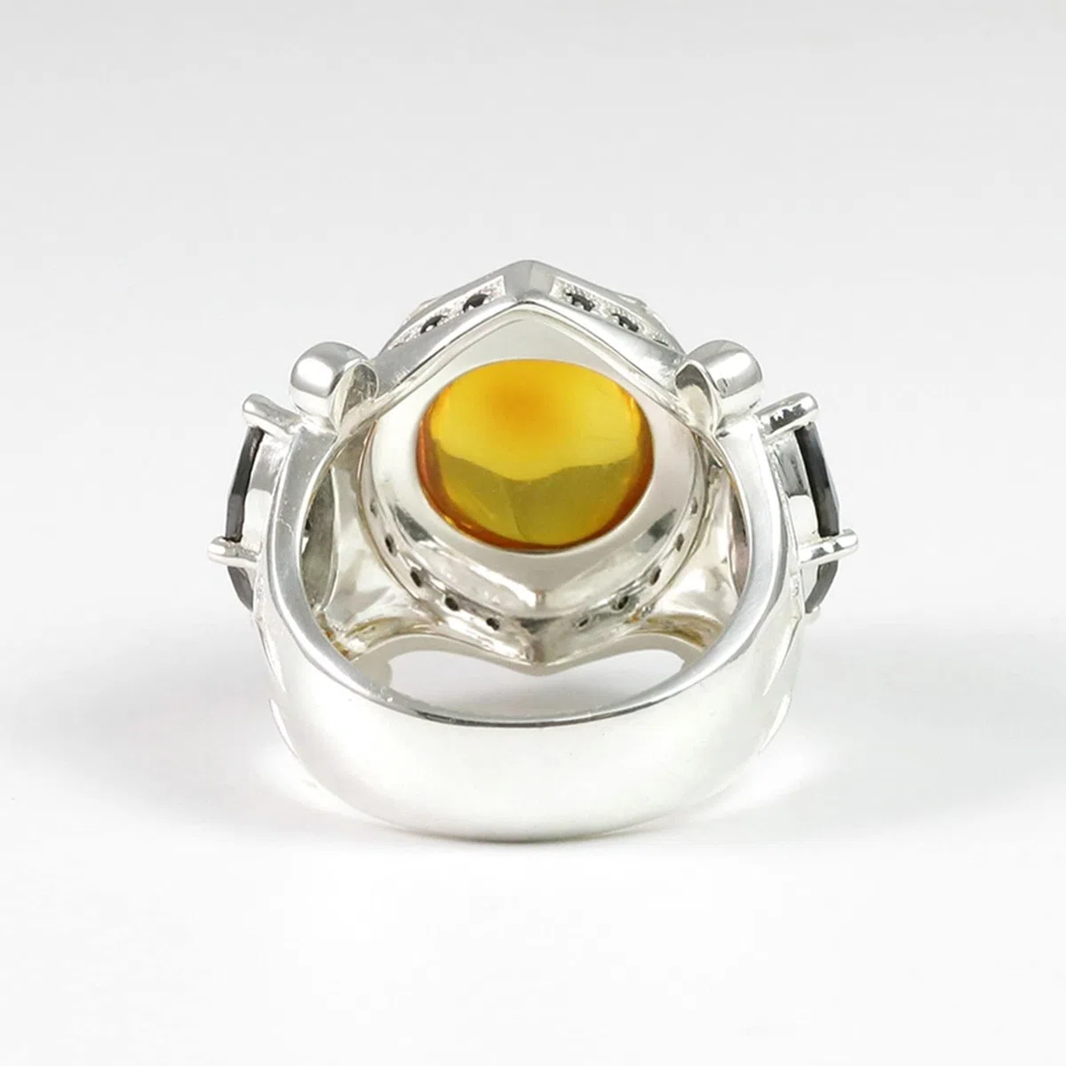 Anillo Hombre Piedra Negra, Alianzas de Boda Plata de Ley 925 Anillo Piedra con Zirconia Cúbica Plata con Caja