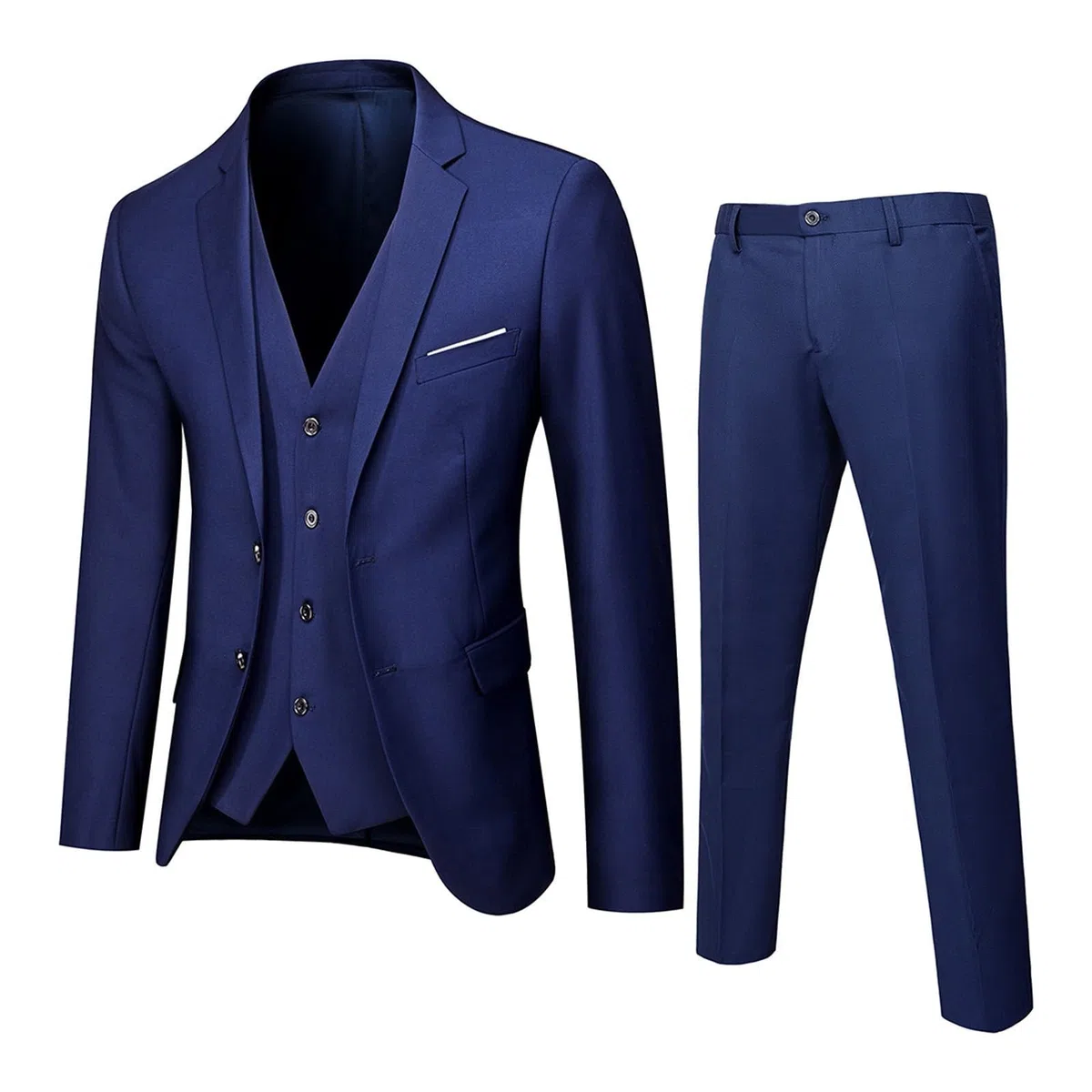 Traje de Hombre Slim 3 Piezas Traje de Negocios Boda Fiesta Chaqueta Chaleco y Pantalones Animales Adulto