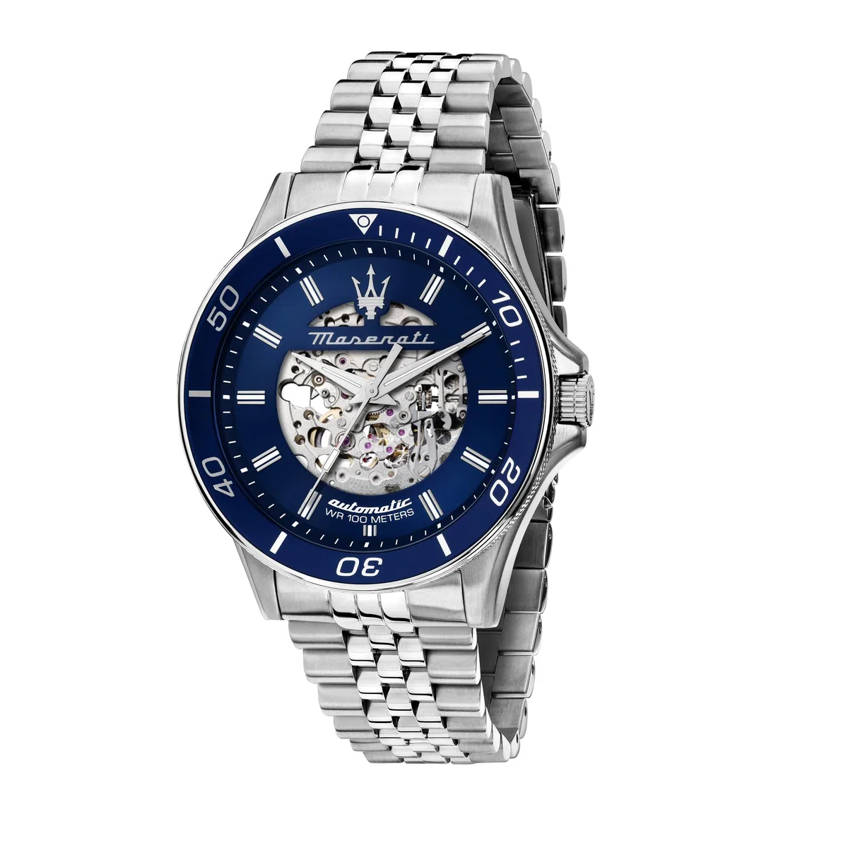 Maserati Reloj de Hombre, Automático, Analógico, Correa de Acero, Colección Sfida - R8823140011