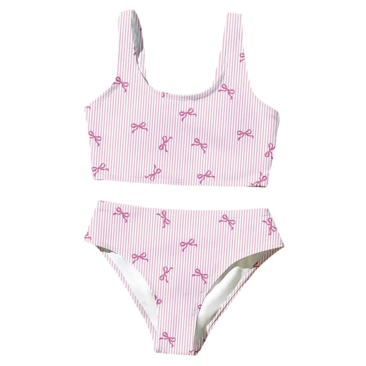 Bikini para adolescentes y niñas con falda, traje de baño de dos piezas para niñas, bonito bikini con tirantes, tankini de verano con estampado floral para adolescentes, jóvenes y estudiantes en la