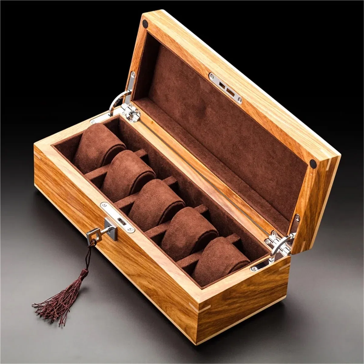 Caja de cajas almacenamiento relojes madera maciza