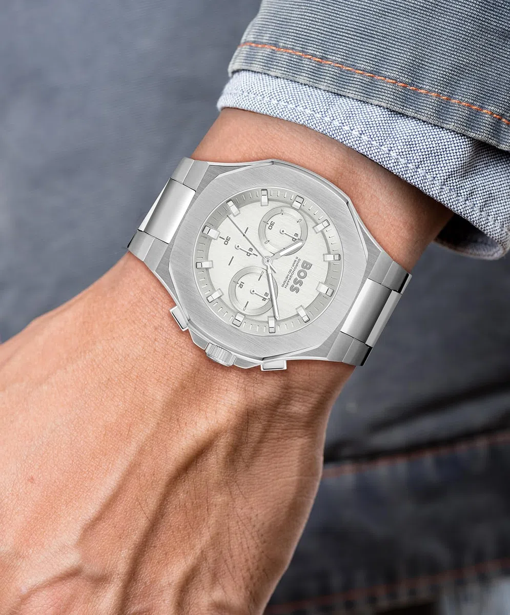 Boss Reloj Cronógrafo de Cuarzo para Hombre Colección Taper con Correa de Acero Inoxidable Plateada - 1514087