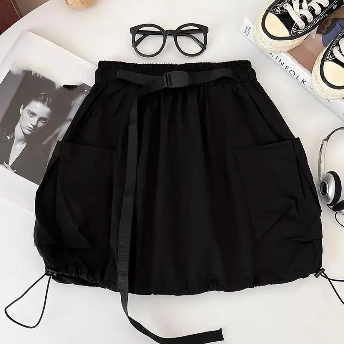 Falda Mujer Larga Cintura Alta Elástica Plisada Skirt Falda Corta De Cintura Alta para Mujer
