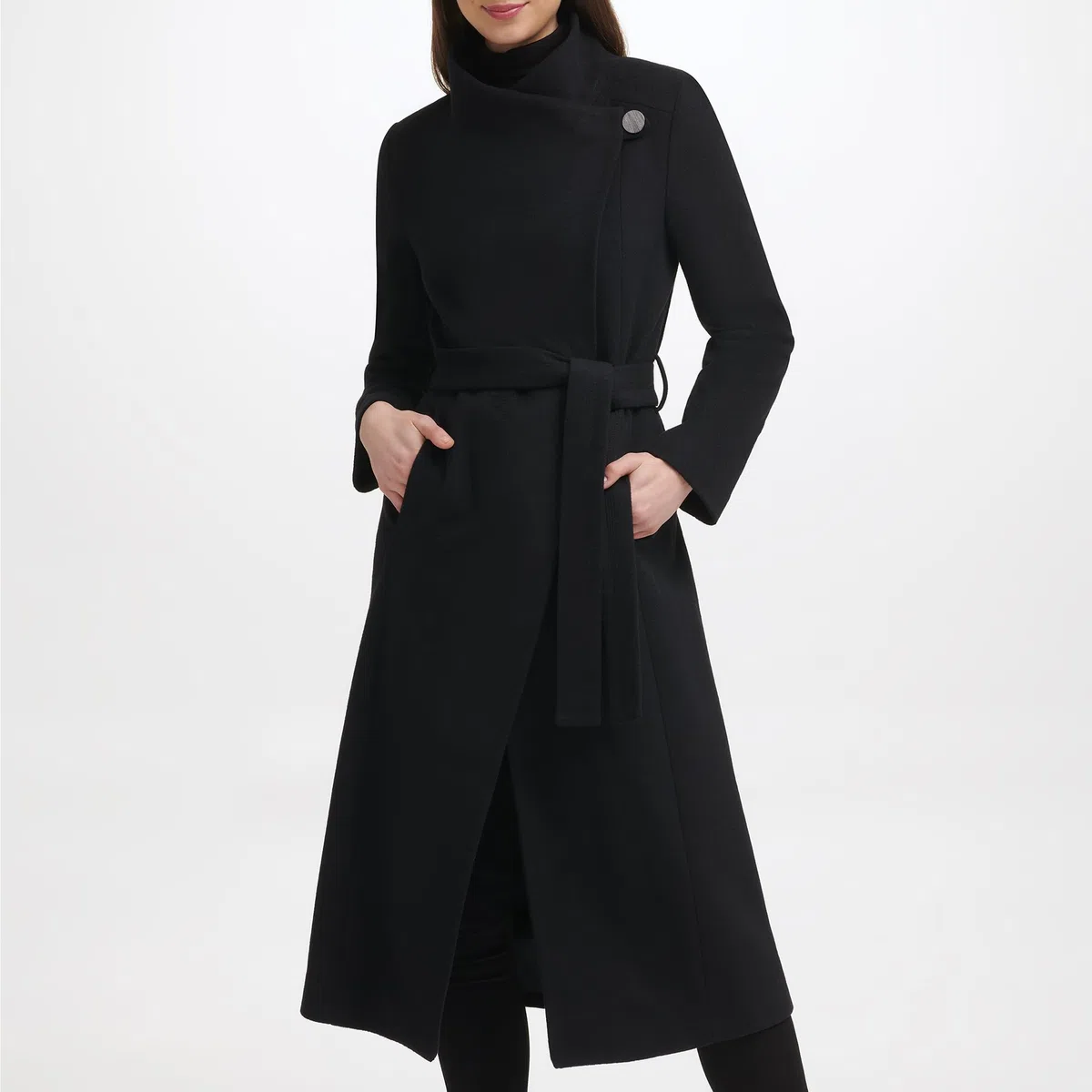 Kenneth Cole Wool-Blend Belted Maxi Coat Abrigo de Mezcla de Lana para Mujer