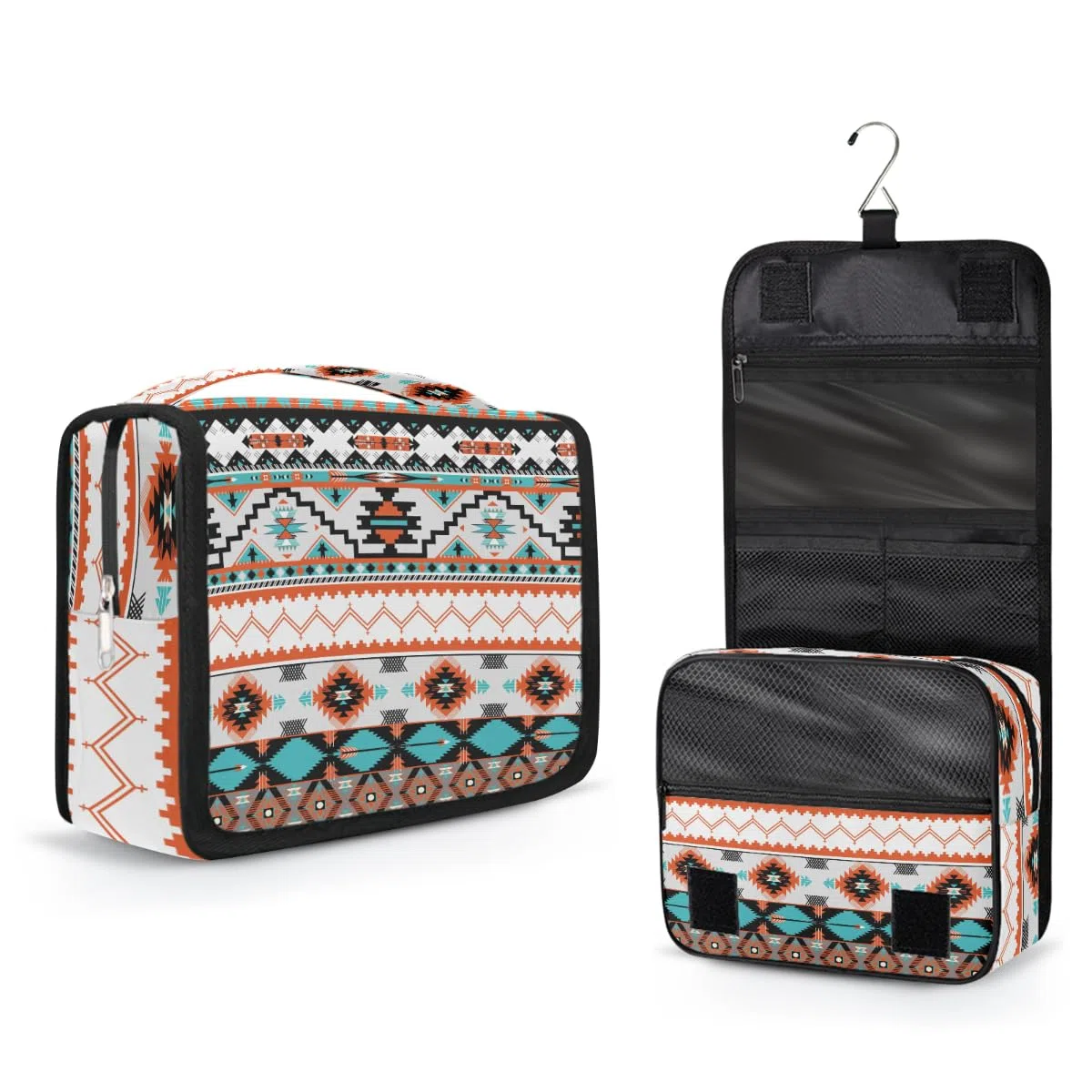Bolsa de Aseo Colgante de Viaje para Mujeres y Hombres Bolsa cosmética Impermeable Organizador de Maquillaje para Accesorios, B-Ethnic Aztec