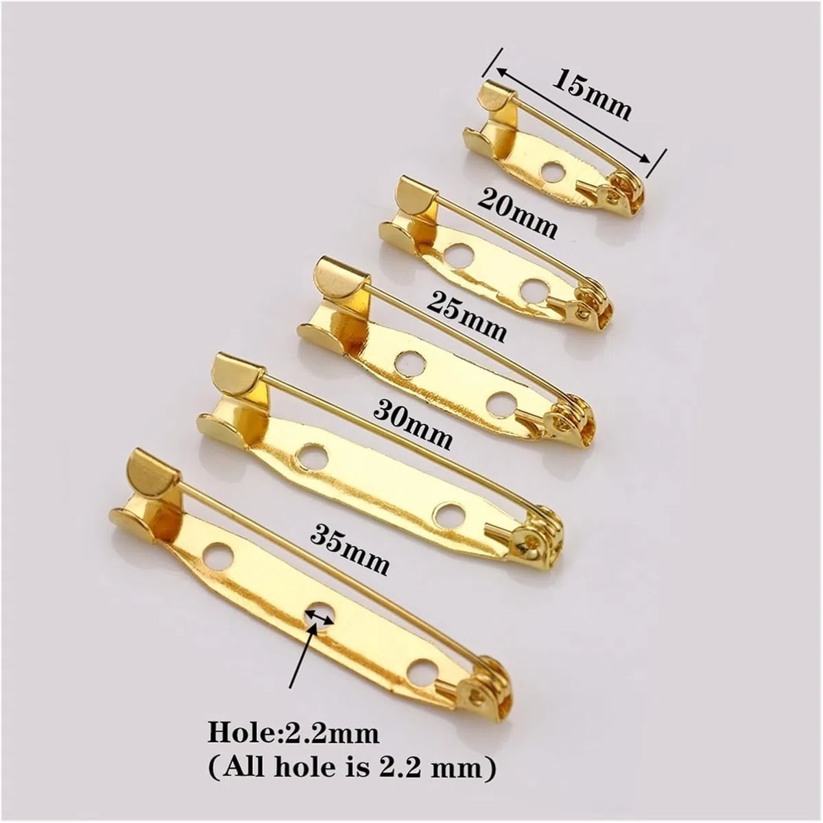 50 broches de Bronce for Hacer Joyas. | Base de pasadores de clip en blanco con superficie lisa for accesorios de manualidades DIY