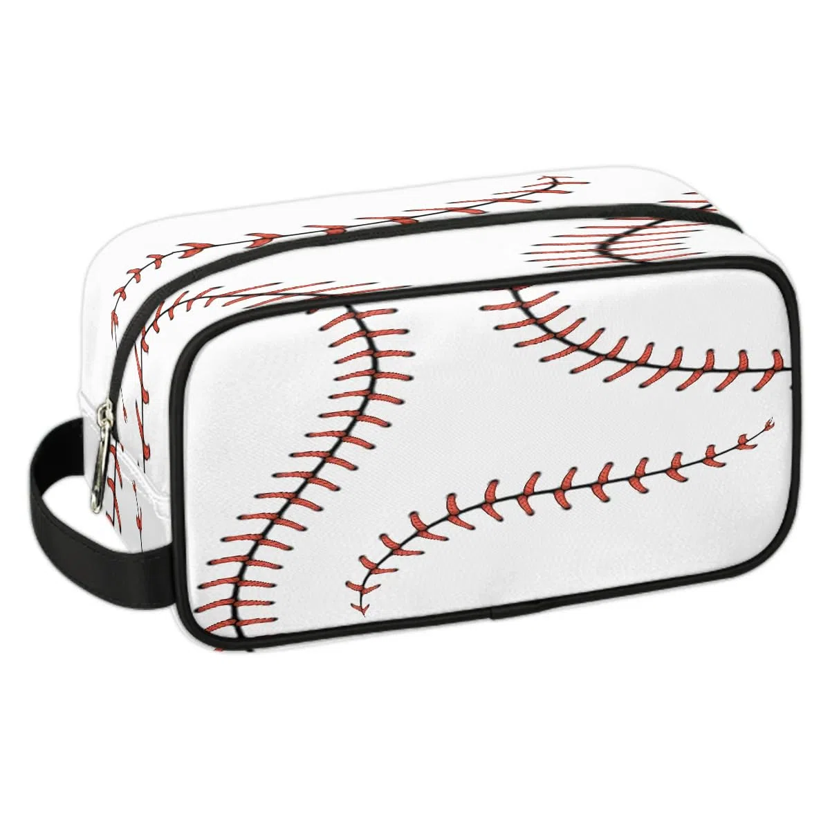 Neceser de viaje para niños, impermeable, para colgar, bolsa de lavado con gran capacidad para viajes, deportes, ducha, blanco (White Baseball), Béisbol blanco