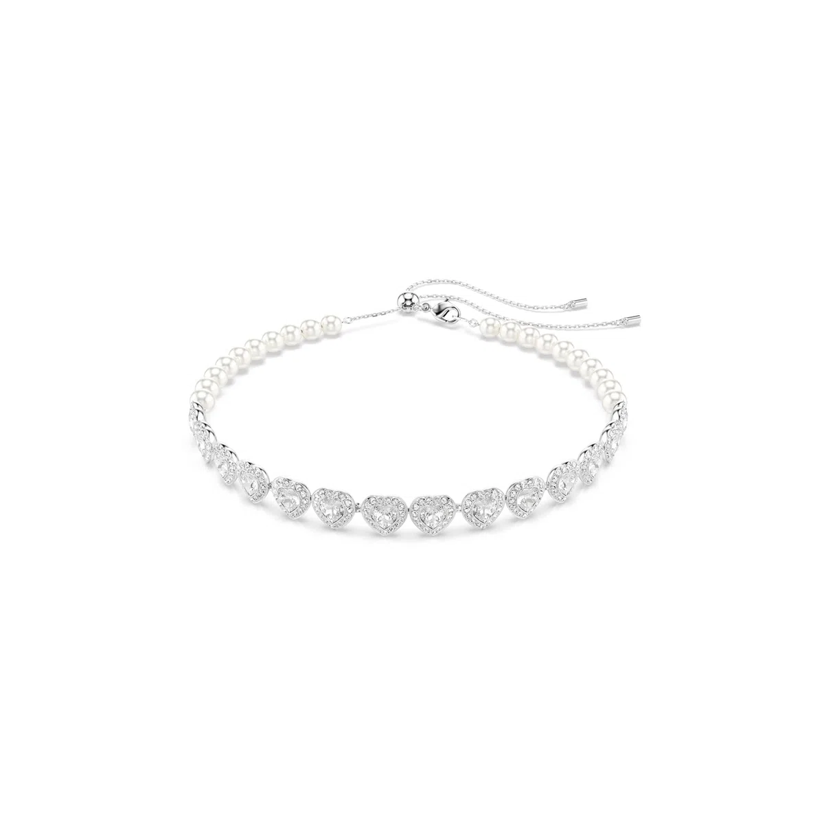Swarovski Ariana Grande Collection - Collares, pendientes y pulseras con cristales transparentes y perlas con acabado de rodio