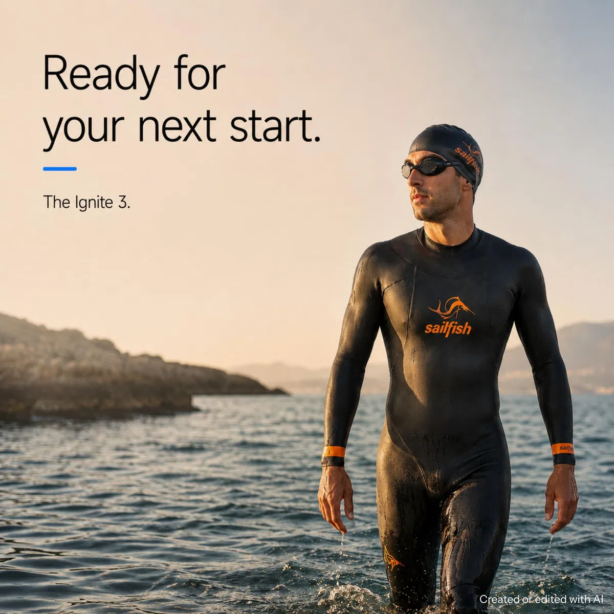 sailfish Ignite 3 Traje de neopreno para hombre | Traje de triatlón para hombre para principiantes con neopreno Speedflex de 3 mm | Extremadamente elástico para poner y quitar sin esfuerzo | Forro