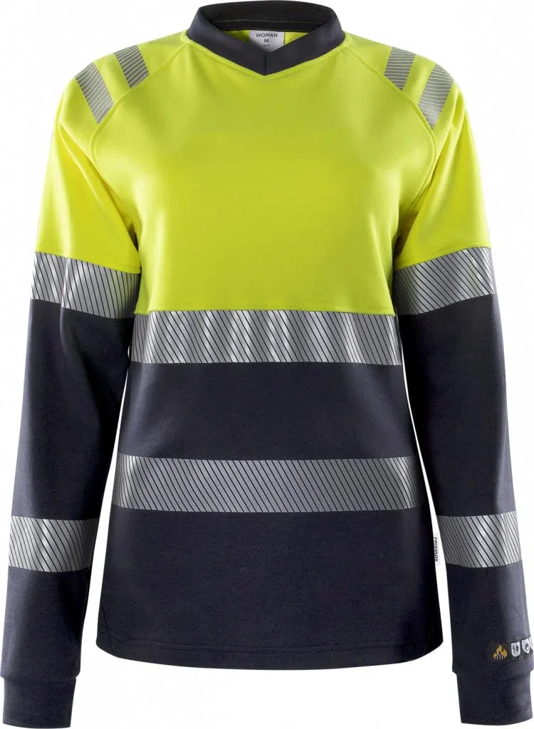 Fristads Flamestat Hi Vis - Camiseta de manga larga para mujer, clase 1 7108 Tfl