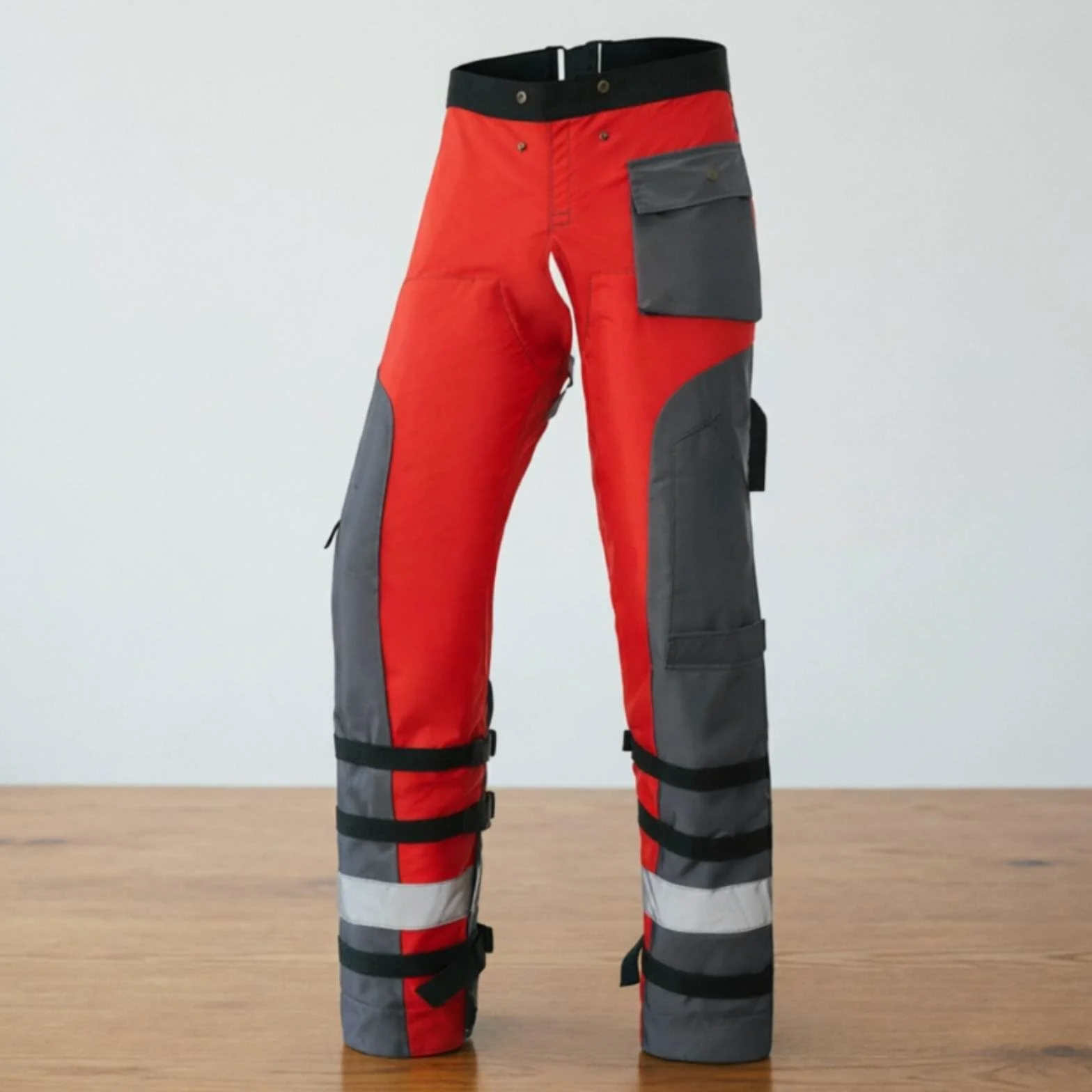 harayaa Pantalón de Protección para Motosierra Pantalón Anticorte Delantal Pernera Leggings con Estructura por Ajuste en Cintura y Piernas y Detalle