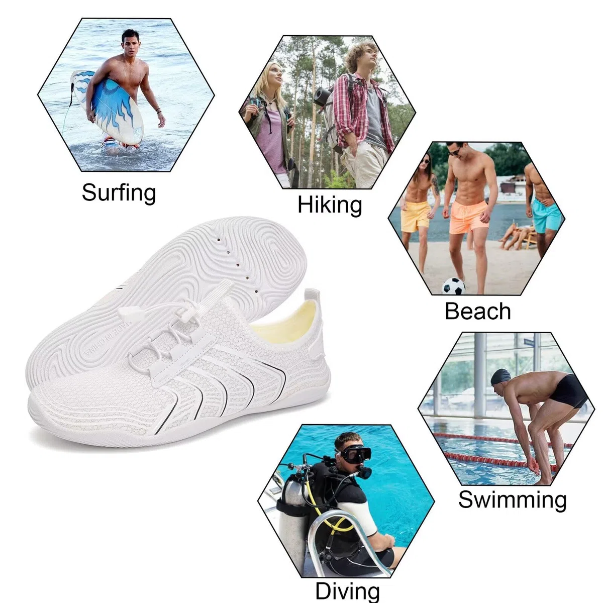 YALOX Zapatos de agua para hombre y mujer, zapatos de natación al aire libre, playa, descalzos, secado rápido, calcetines para piscina, natación, yoga, surf, ejercicio