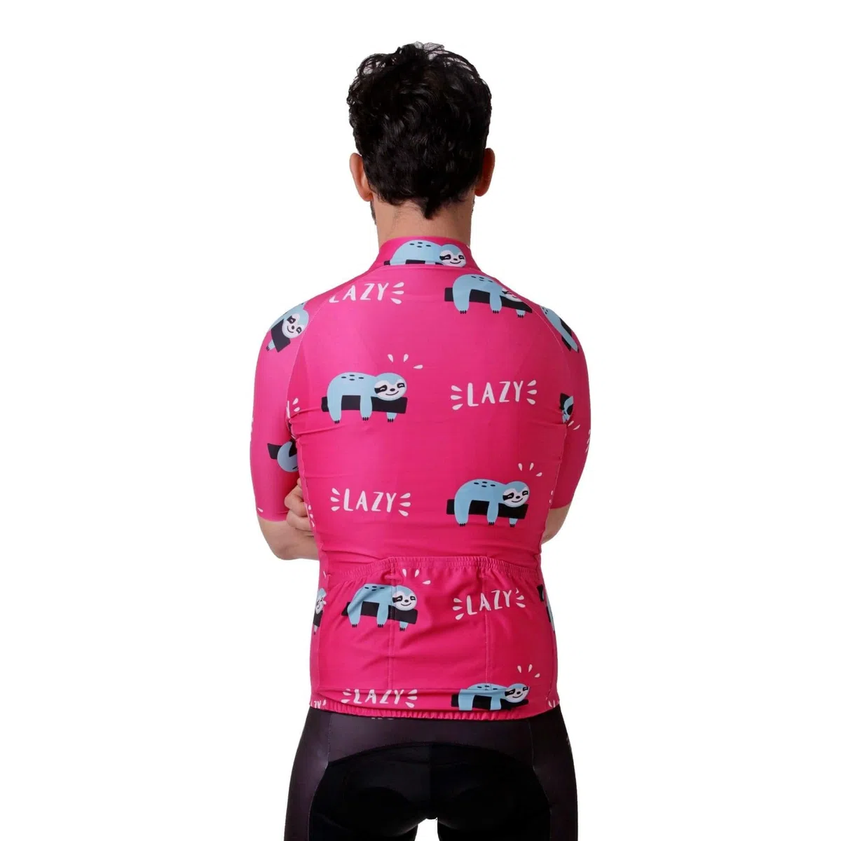 HOOPOE Maillot Rosa Lazy, Hombre, Mujer, Manga Corta, Equipación Ciclismo, Lazy Tallas (XS a XL)