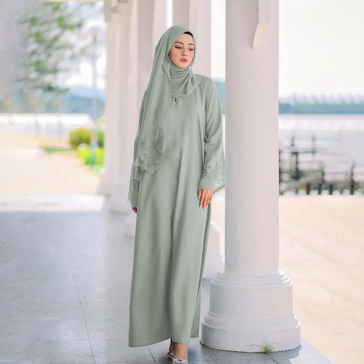 Ramadán Vestido Mujer Ramadán Burka Abaya Largo Suelto 2 piezas Ropa Islámico Kaftan Largo Burqa Islámico Oriente de una Pieza para Mujeres