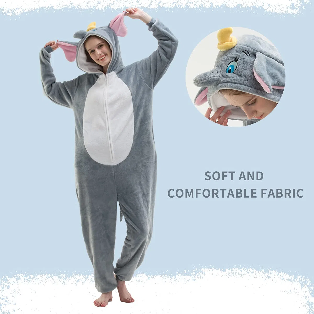COSUSKET Snug Fit Unisex Adult Onesie Pajamas, Flannel Cosplay Animal One Piece Halloween Costume Sleepwear Homewear