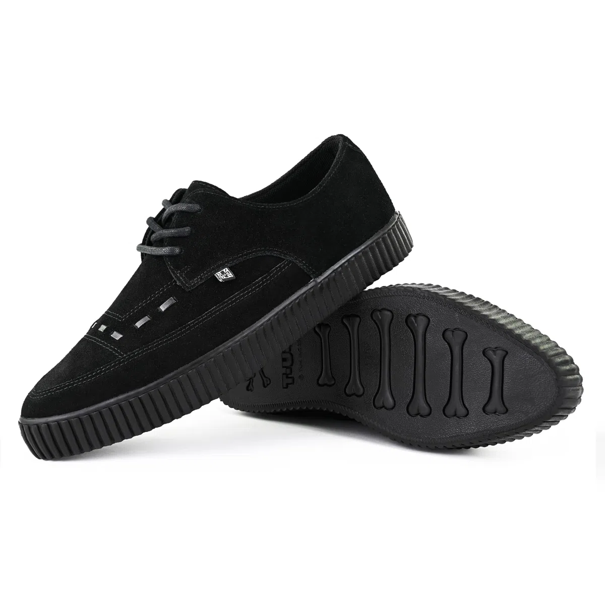 T.U.K. Pointed Creeper Sneakers - Zapatos Hombre y Mujer - Estilo Punk Gótico y Rockero Zapatillas de Lona y Gamuza con Cordones