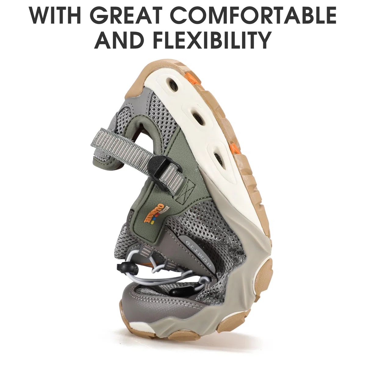 HUMTTO Zapatos de agua anfibios para hombre, sandalias de senderismo para hombre, sandalias de agua para exteriores, puntera cerrada, antideslizantes, zapatos de río, de secado rápido, zapatos