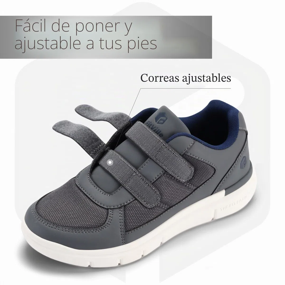 FitVille Zapatos para Hombre Zapatos Anchos Especiales para Pies Sensibles Cómodas Zapatillas Ajustables