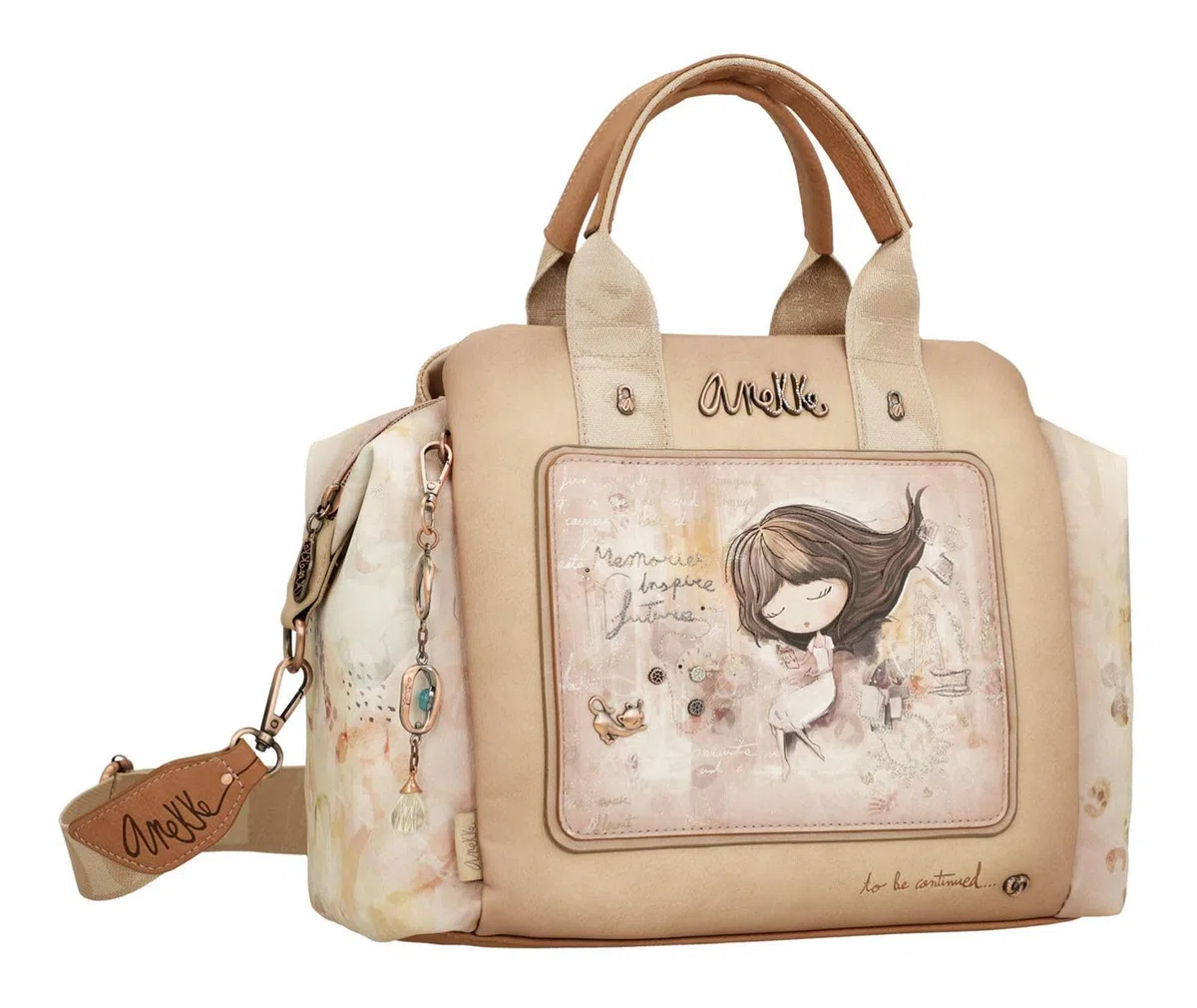Anekke Bolso Bowling con Bandolera Memories - Gran Capacidad y Material Flexible | Bolsillos Exteriores e Interiores | Medidas: 31x24x16 cm
