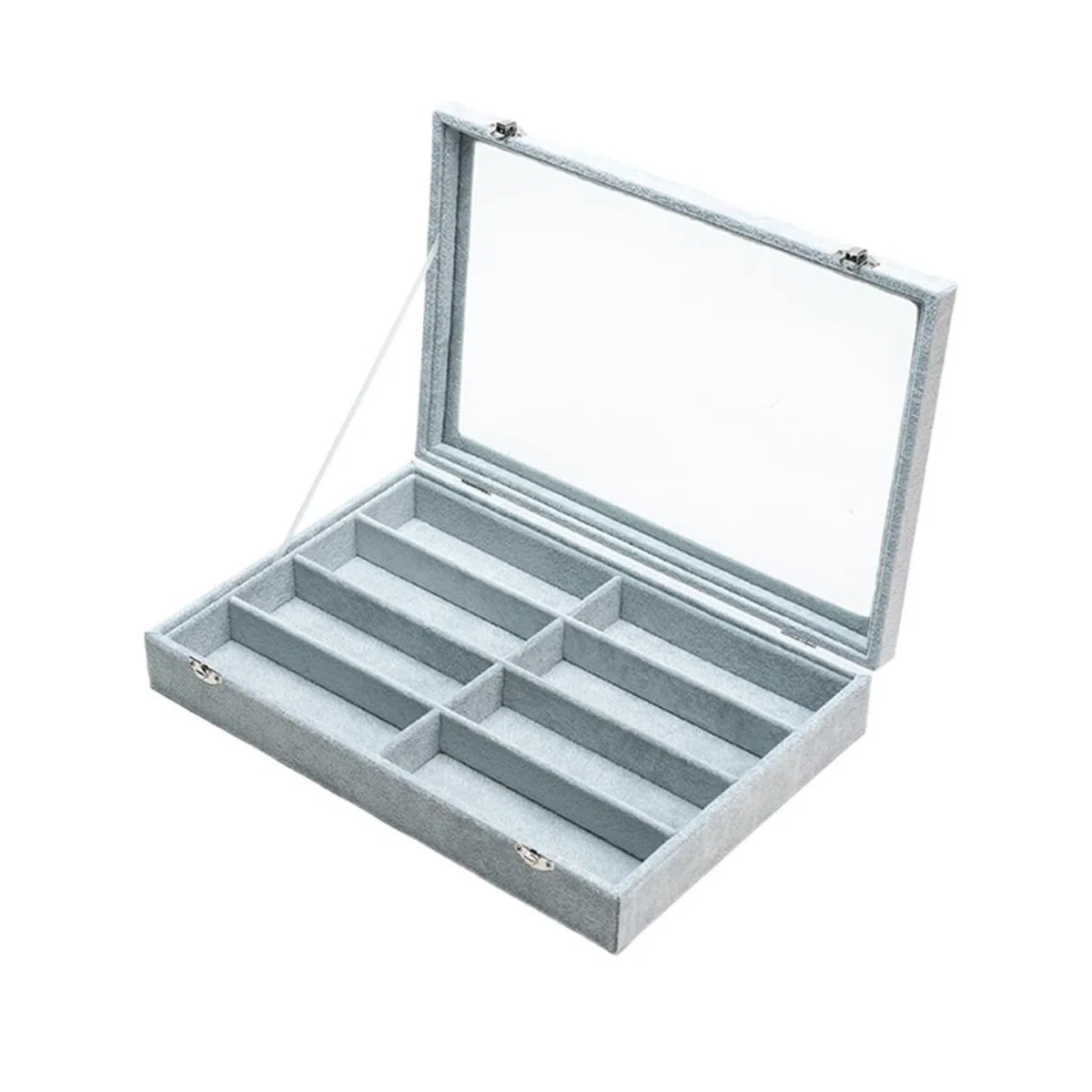 Organizador Gafas Estuche Organizador For Gafas De Sol con 8 Ranuras Y Tapa For Exhibirlas Estuche(Grey)