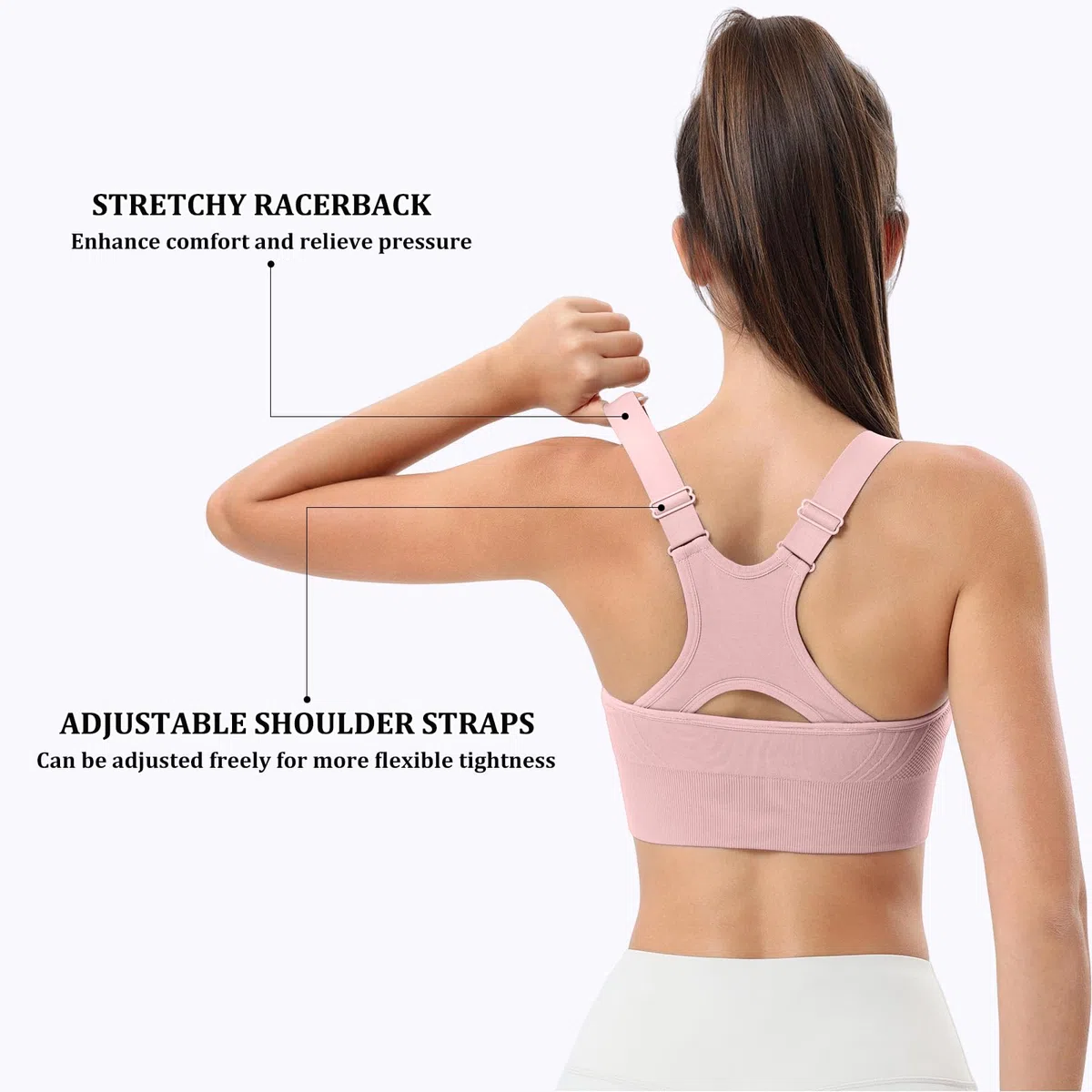Sujetador Deportivo Mujer Top Deportivo Alto Impacto Bra Almohadillas Extraíbles Bra Top sin Aros para Yoga Fitness Gimnasio