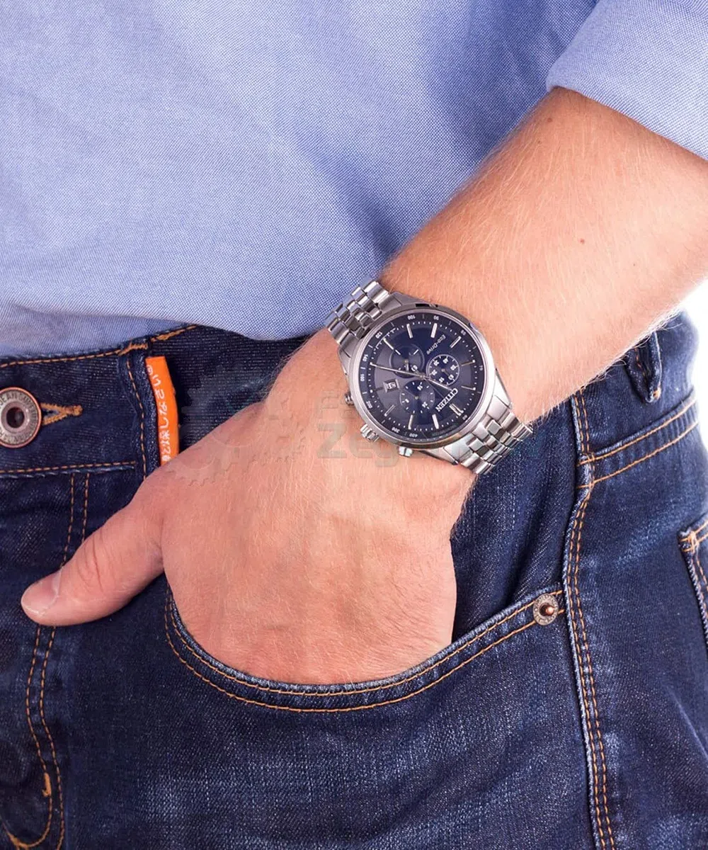 Citizen Reloj cronógrafo Eco-Drive para Hombre con Correa de Acero Inoxidable