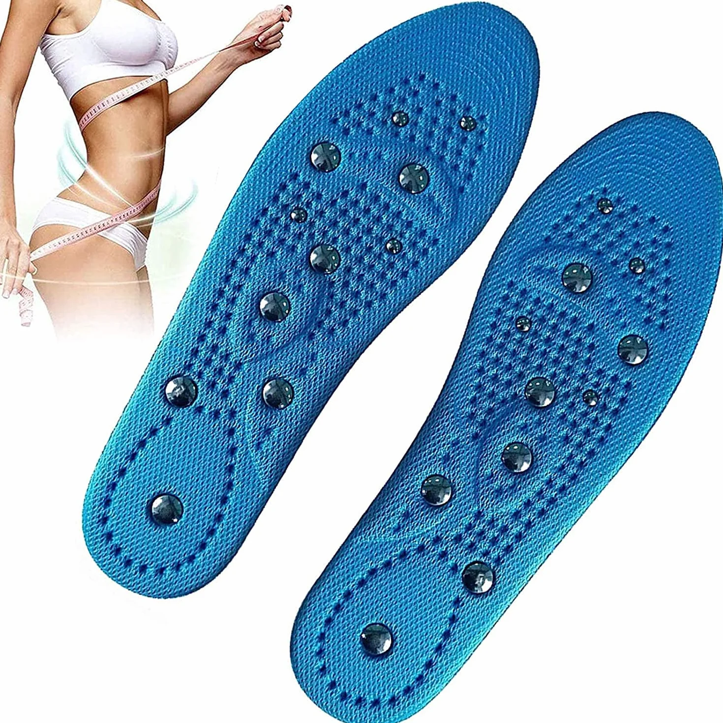 Plantillas, Plantillas de Zapatos con Masaje acupuntura for pies, saludables y Transpirables, adecuadas for Plantillas acupresión diarias(3 Pair,S(35~40))