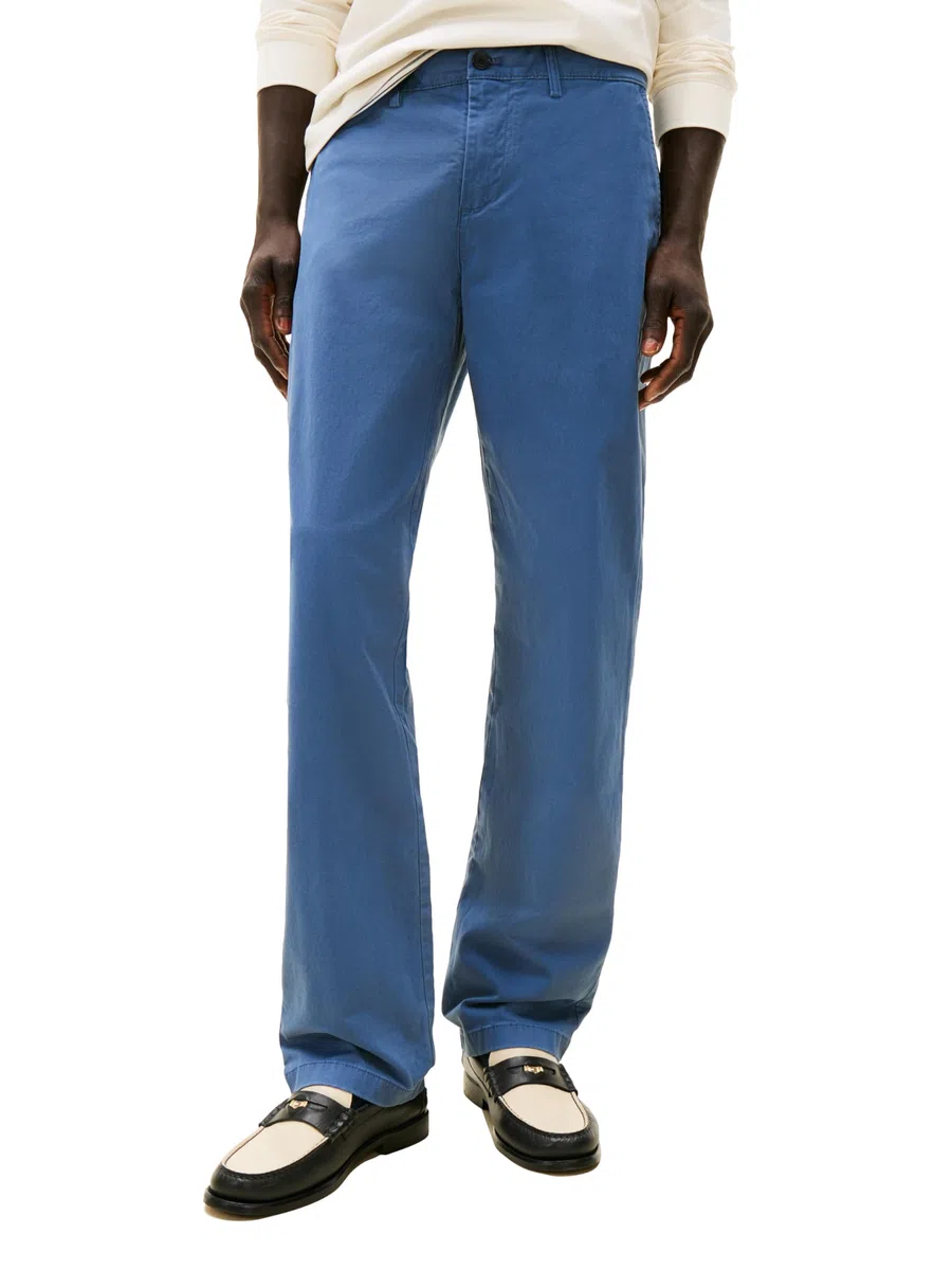 Tommy Hilfiger Pantalones chinos elásticos para hombre, ajuste personalizado, color azul Bayhead, talla 36 de ancho x 34 de largo de EE. UU, Bayhead Azul, Small