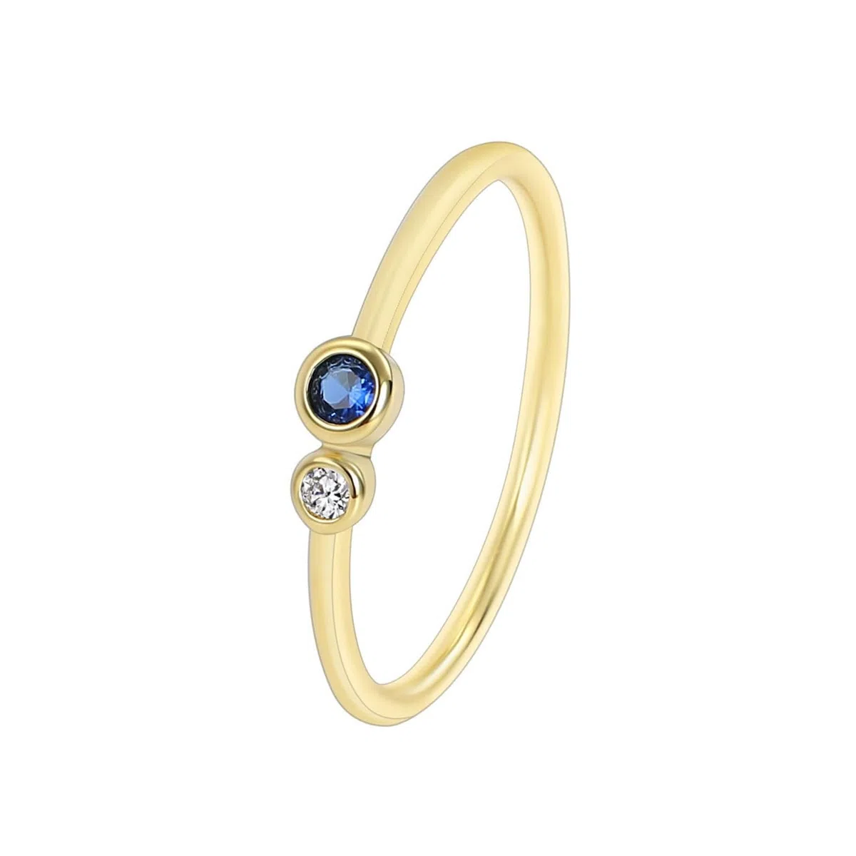 Anillos de zafiro para mujer, oro auténtico, alianzas de oro de 9 K/14 K/18 K, oro amarillo delicado para mujeres