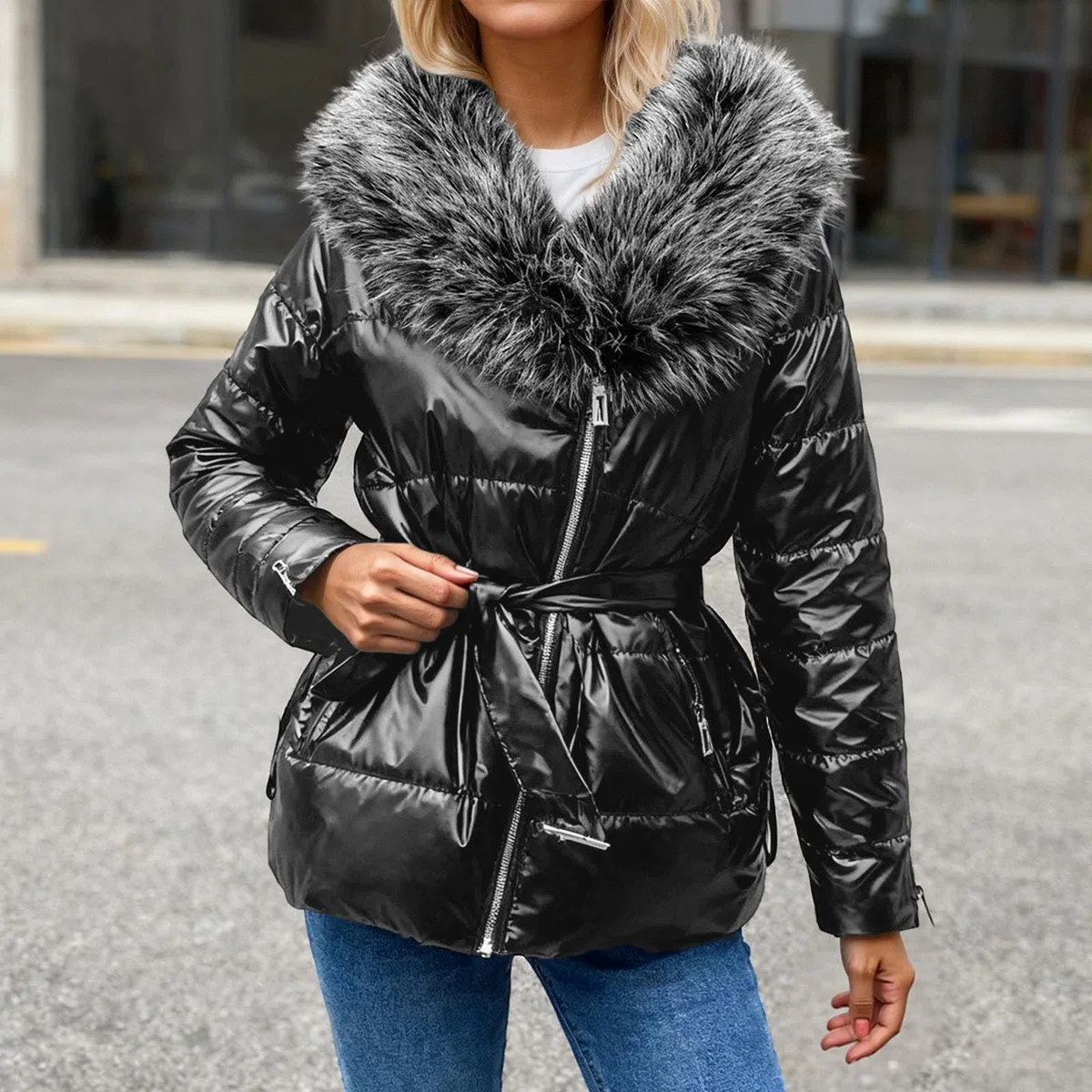 Chaqueta Mujer Invierno Abrigos De Cazadora Forro Polar，Chaqueta polar femenina con cremallera abrigo forrado térmico para otoño e invierno ropa casual ligera y cálida de cuello manga larga con bolsi
