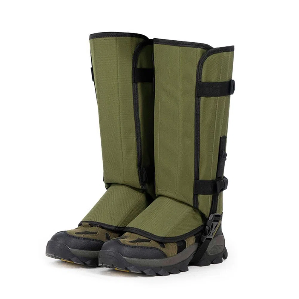 Polainas impermeables para senderismo, caza, ajustables Oxford 500D con correas elásticas, espinas de nieve y lluvia, equipo de campamento al aire libre