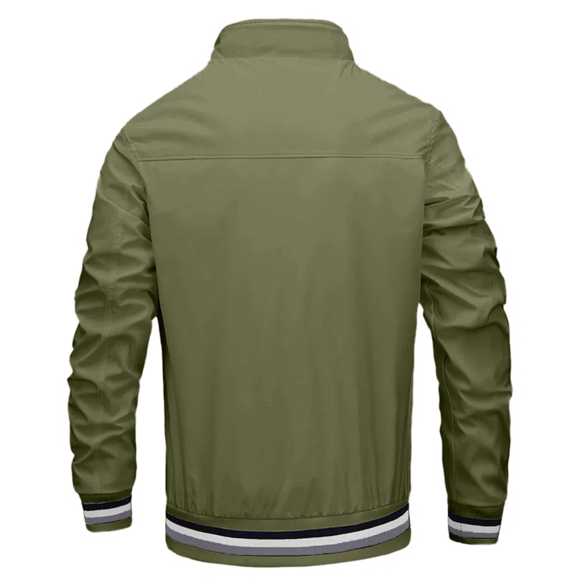 Chaqueta bomber para hombre con cremallera, elegante chaqueta informal con estampado de ciervo y puños de contraste, chaqueta ligera de entretiempo para el día a día y el tiempo libre