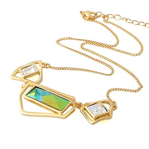 Collar de Columna de Cristal geométrico