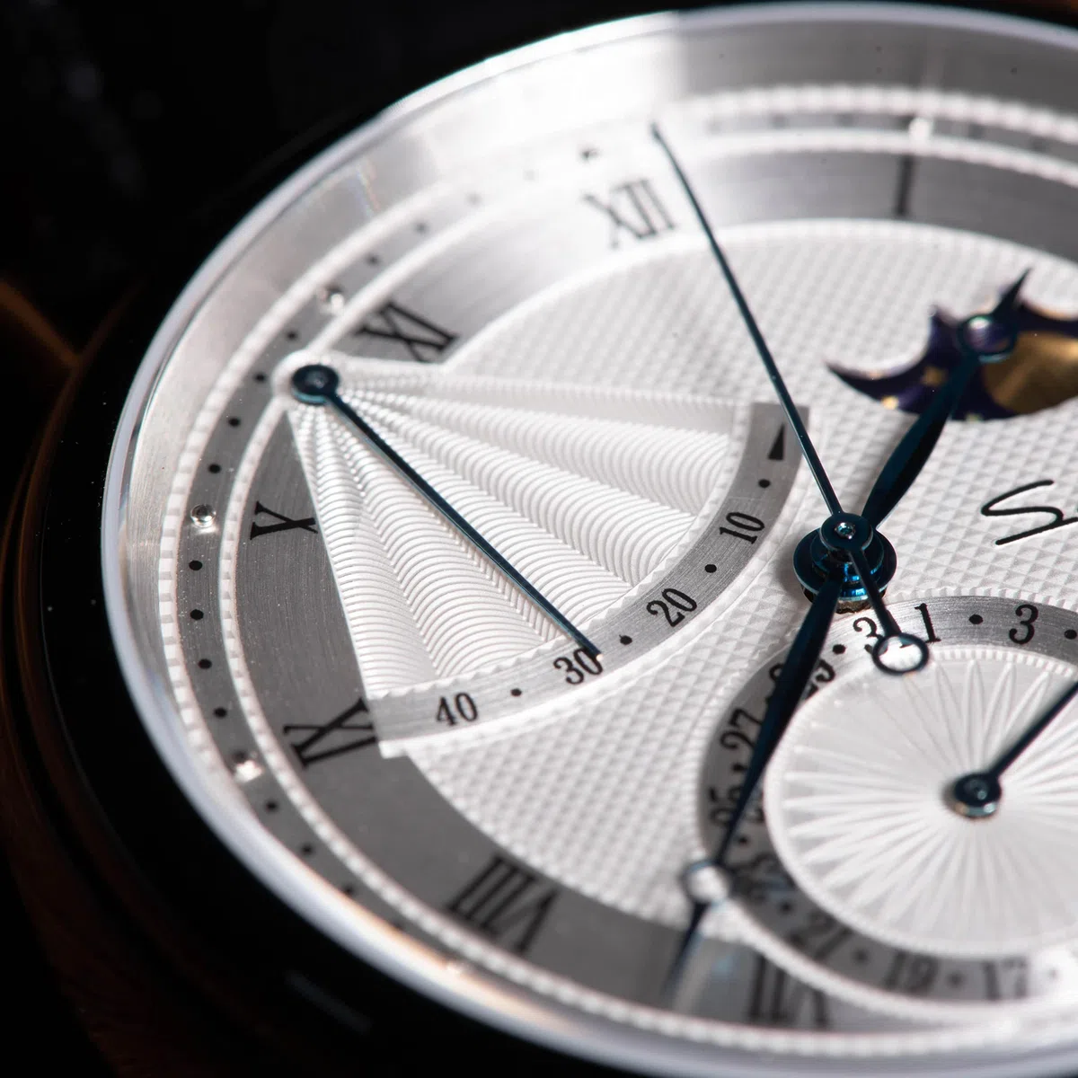 SU2153SW MoonPhase Master Seagull ST2108 - Reloj mecánico automático para hombre con cristal de zafiro 1963, plata, Correa