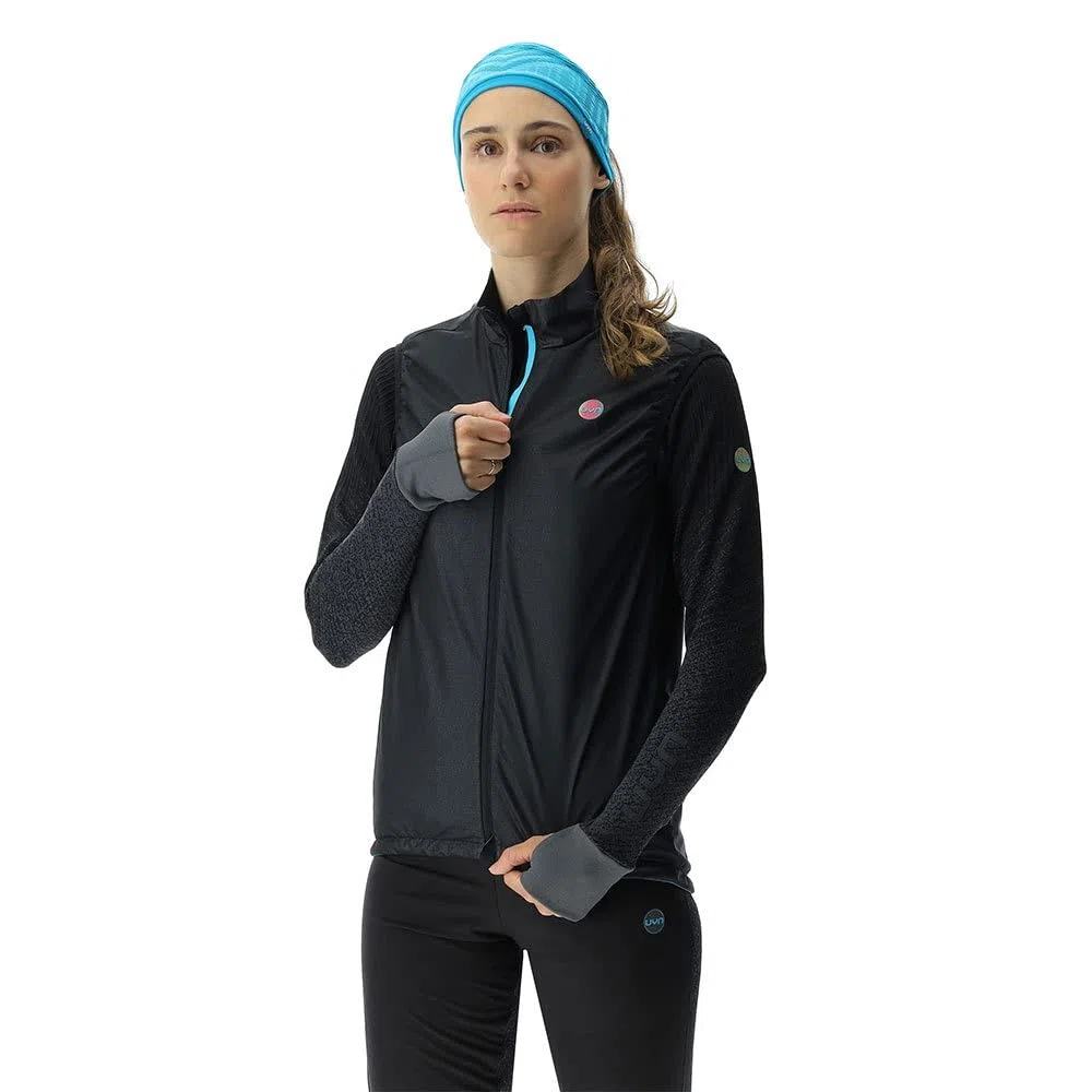 UYN Coreshell - Chaqueta Cortavientos para Mujer, Mujer, Chaqueta Cortavientos, O102279, Blackboard Melange/Black, Small