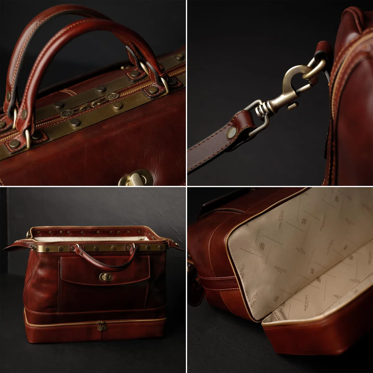Time Resistance Maletín Médico Profesional de Cuero, Maletín de Médico Estilo Vintage, Ideal para Doctores y Enfermeras, Bolso Hombre de Cuero