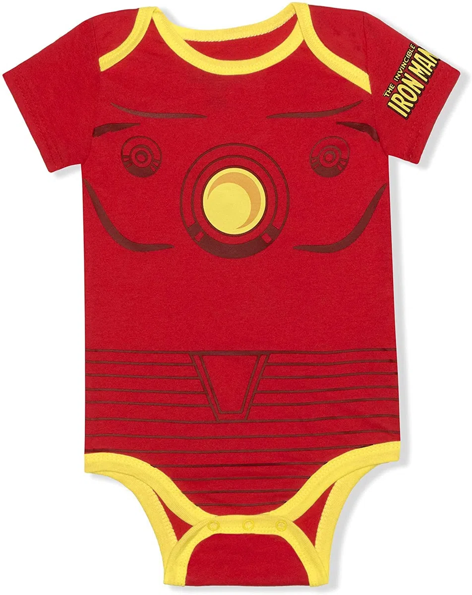 Vengadores de manga corta enredadera con gorra, Capitán América, Hulk, Thor, Spiderman, Ironman Bodysuit traje de bebé
