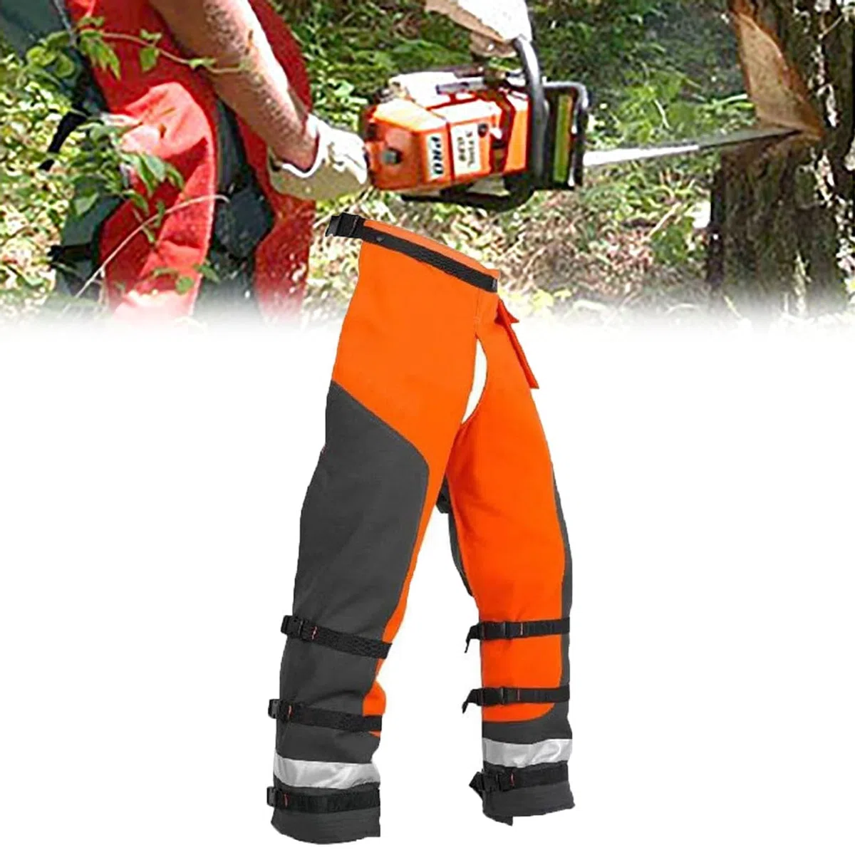 COYEUX Pantalones De Motosierra para Hombres, Pantalones Protectores De Motosierra De 9 Capas, Cinturón Ajustable, Seguridad De Registro Anticorte, para Cortar Y Talar