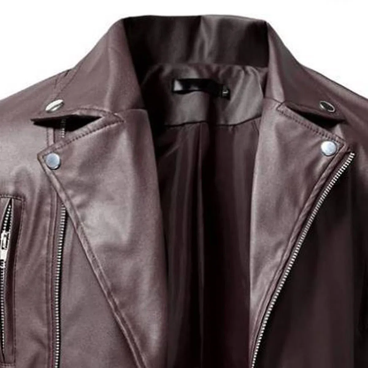 NUSGEAR Chaqueta de cuero Hombre Otoño Invierno Moda Abrigo gótico punk Chaqueta PU Deportivo bomber cremallera impermeable moto bolsillo Outwear solapa Tops Clásico Talla grande 2024