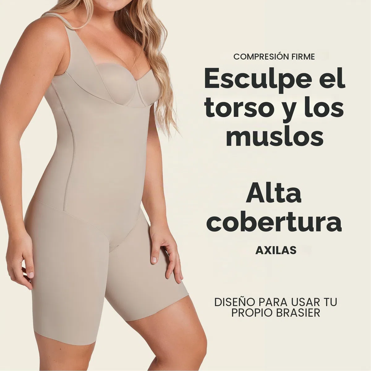 Leonisa TotalSculpt - Moldeador de cuerpo para mujer, indetectable, con control de abdomen en la mitad del muslo