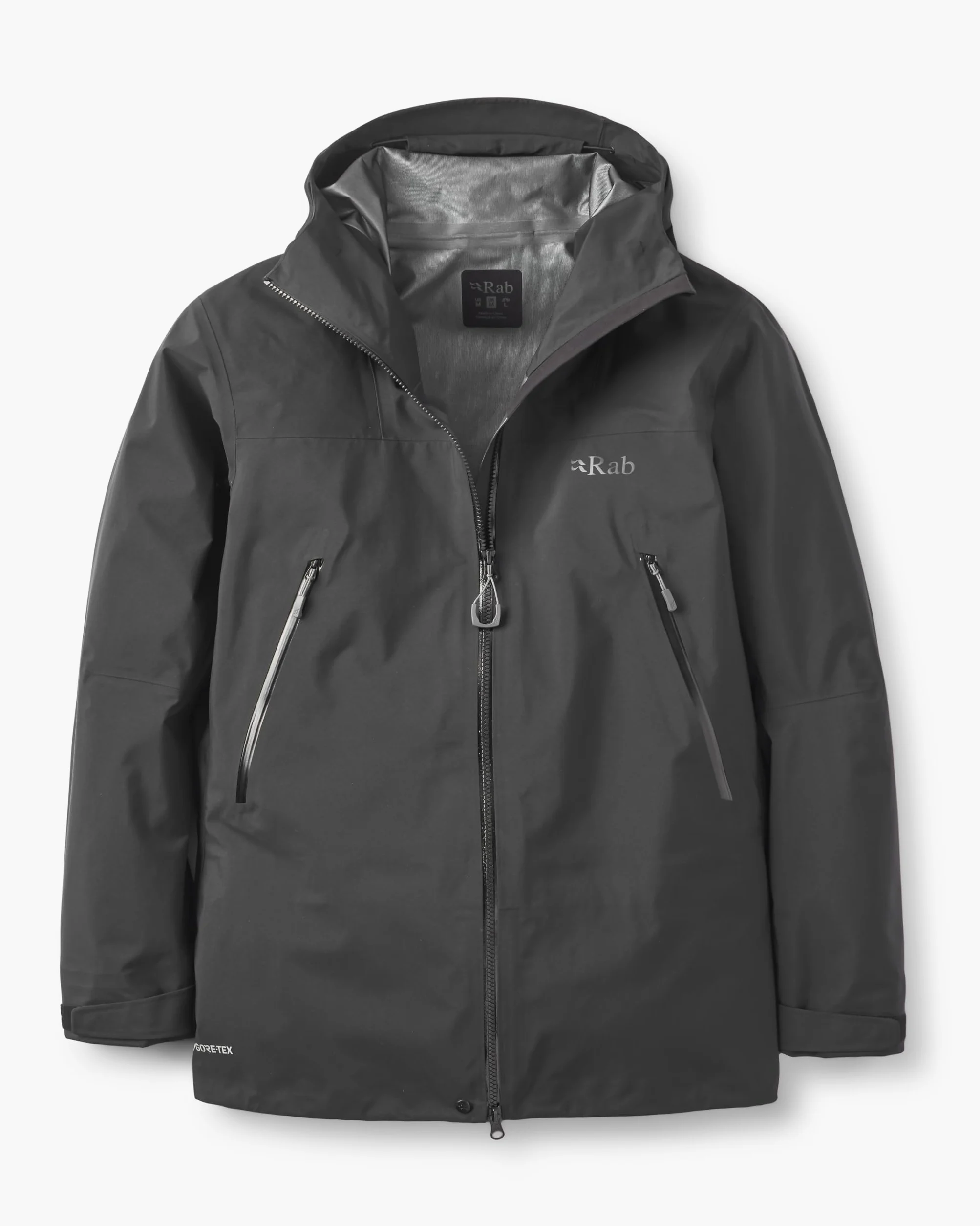 Rab Chaqueta Kangri GTX para hombre, impermeable y transpirable, abrigo Gore-tex para senderismo, senderismo y montañismo, Negro, X-Large