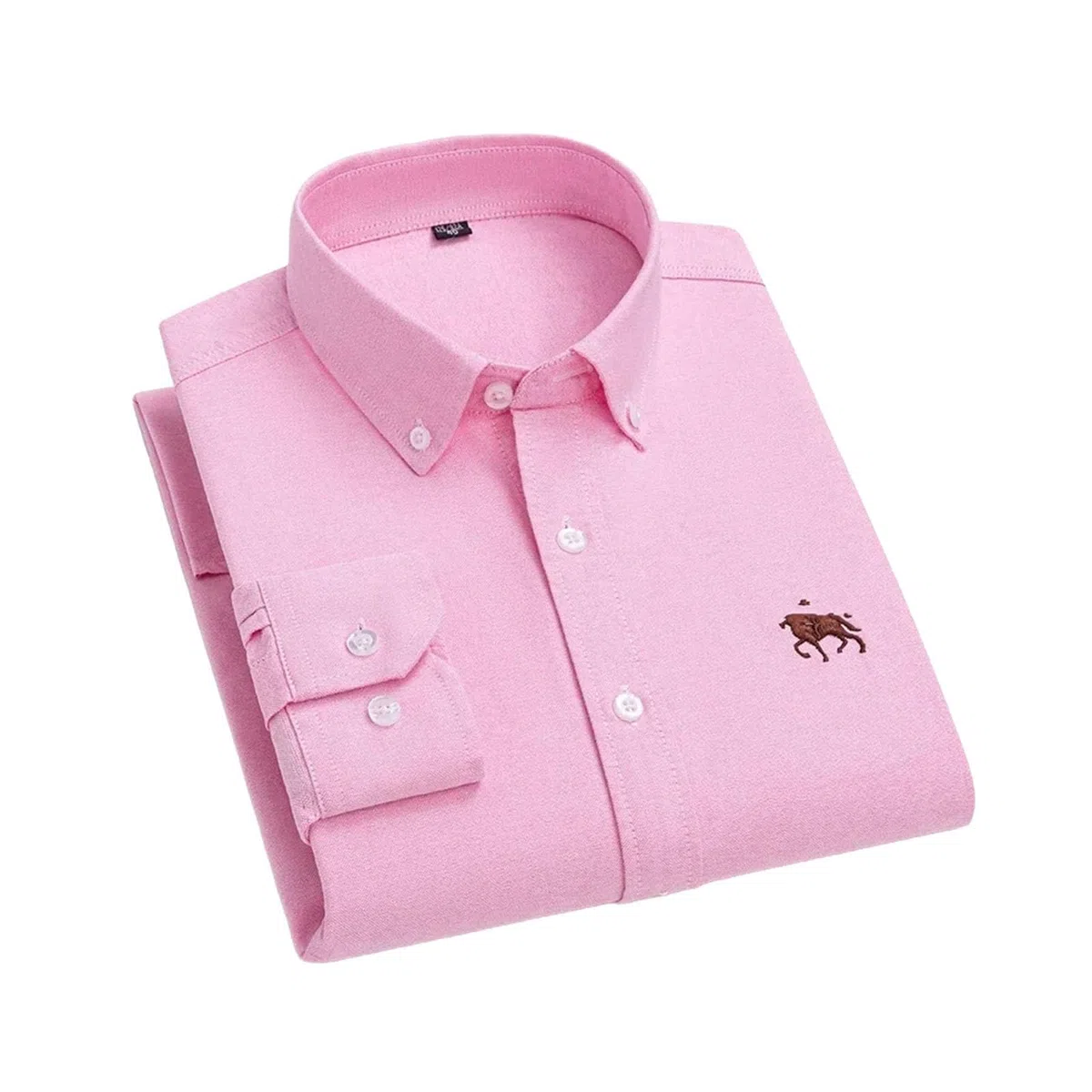 Camisas de manga larga para hombre, de algodón puro, Oxford, ajustadas, formal, lisas, ropa de oficina