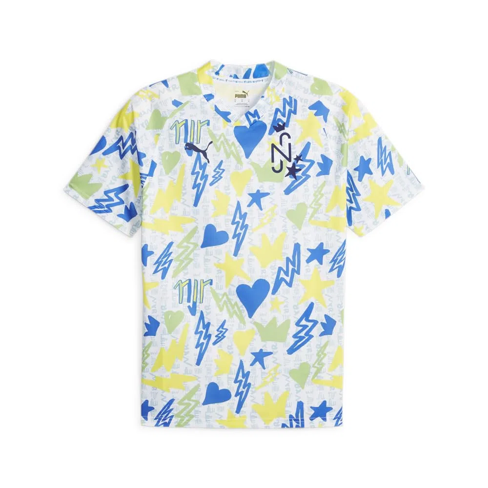 Puma Camiseta de fútbol Neymar Jr Ins. para hombre, material 100% reciclado, ajuste regular, estampado gráfico completo
