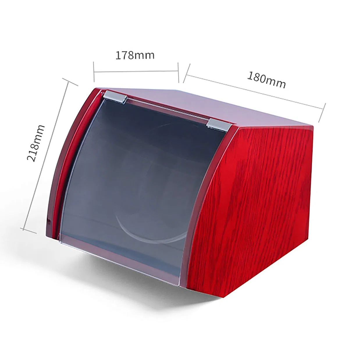 Caja de cuerda - Relojes de madera de doble posición Caja de cuerda Relojes mecánicos Bobinadora automática Estuche de almacenamiento de reloj inclinado Agitador de reloj de motor silencioso (negro el