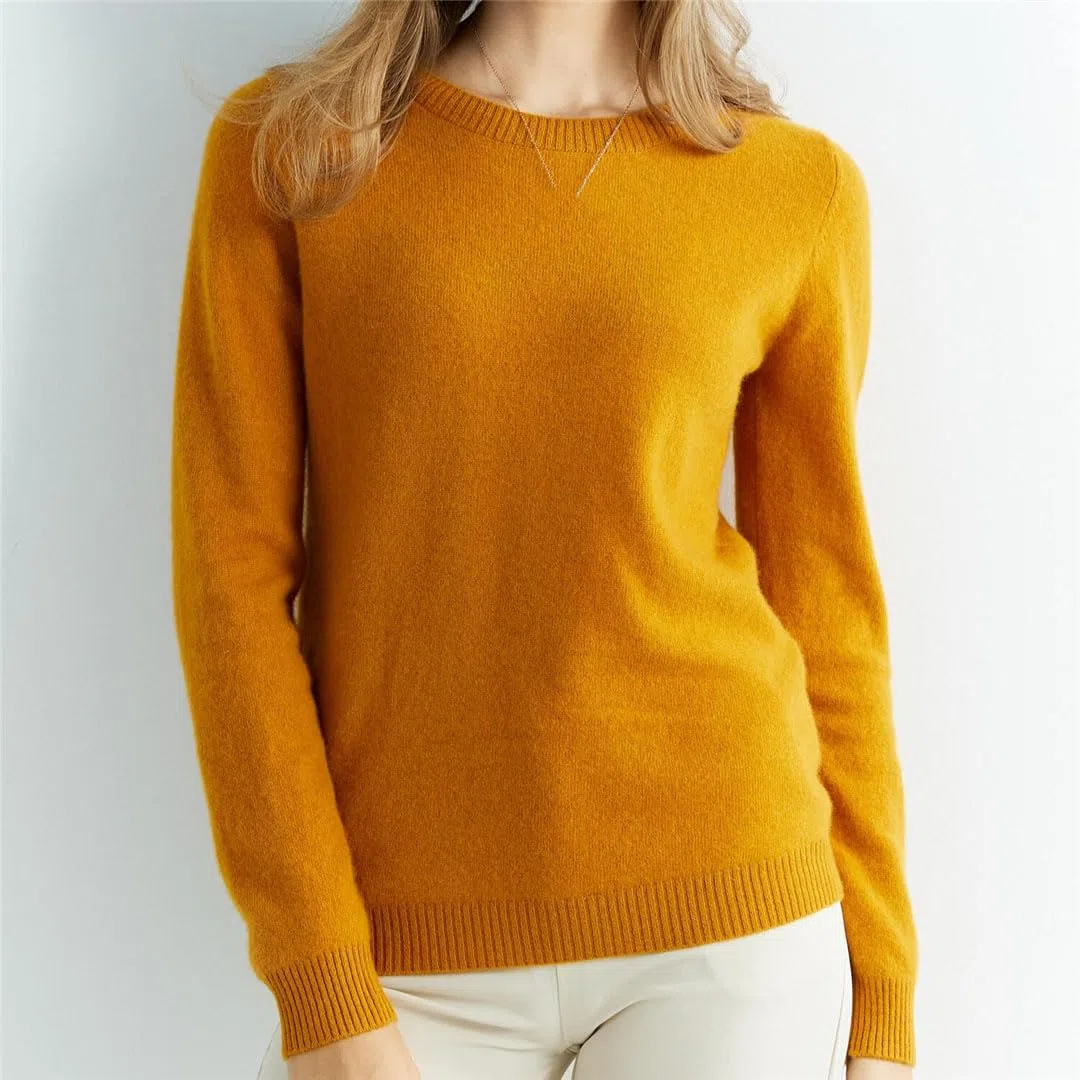 Vogrtcc Suéteres De Punto para Mujer Jerséis con Cuello Redondo De Lana De Cachemira Jerséis Top