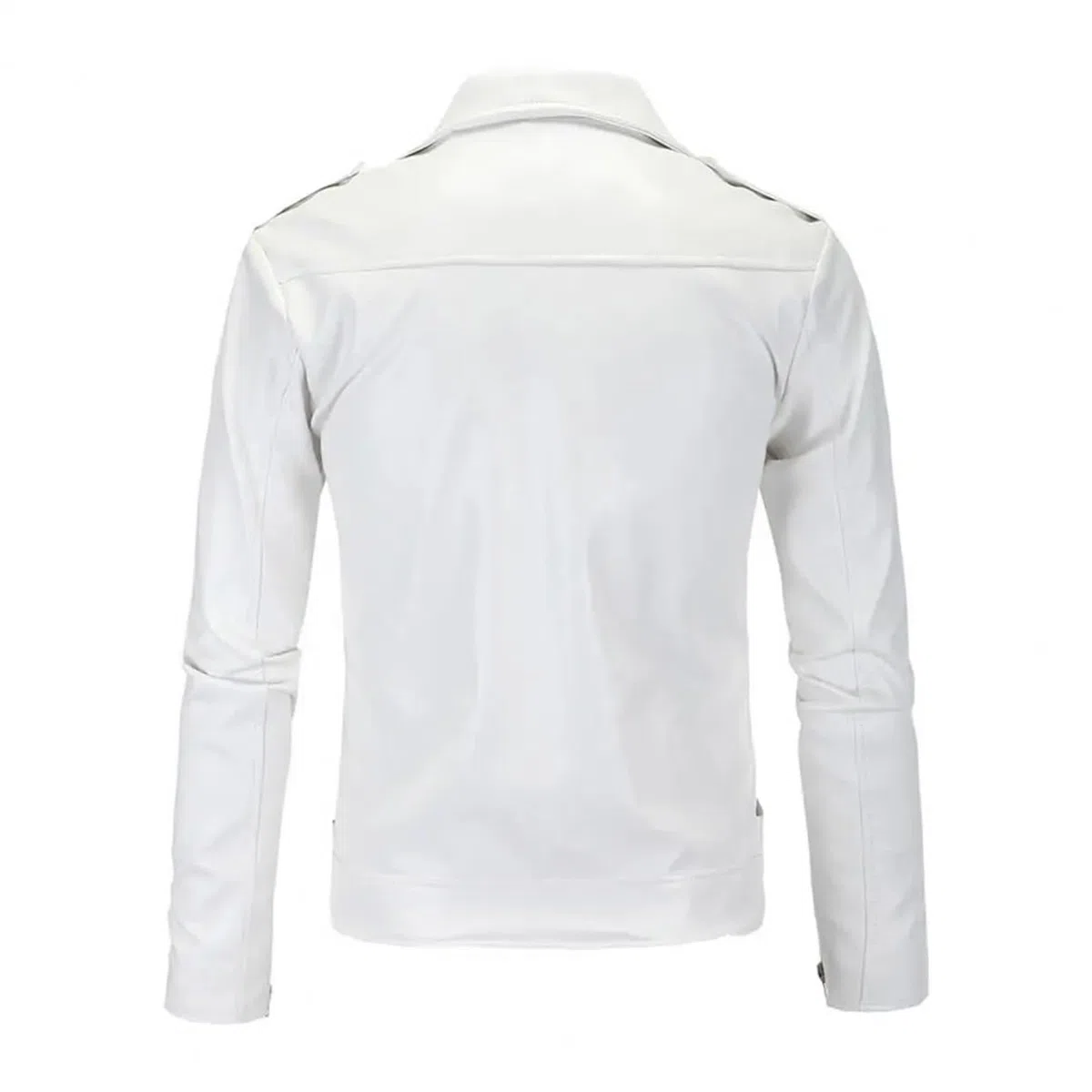 Chaqueta Cuero Mujer Chaqueta de piel sintética for hombre, estilo moderno, corte entallado, con cremallera diagonal y ajuste cinturón Para salir