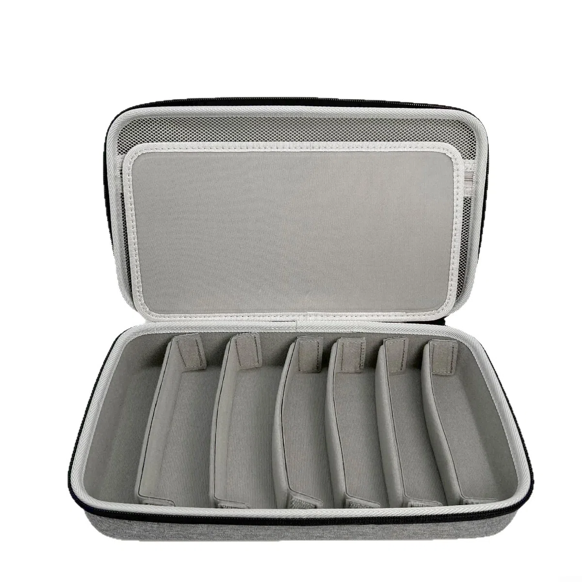 Caja de almacenamiento portátil de gafas de sol de viaje, estuche organizador de gafas de sol de EVA duro con compartimentos ajustables para hombres y mujeres